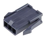 PLUG HOUSING, 3POS, NYLON 6/6, BLACK