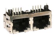 RJ45 CONNECTOR, JACK, 8P8C, 2PORT, TH