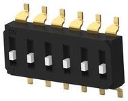 DIP SWITCH, 6POS, SPST, SLIDE, SMD