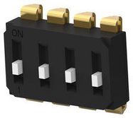 DIP SWITCH, 4POS, SPST, SLIDE, SMD