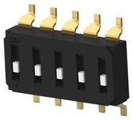 DIP SWITCH, 5POS, SPST, SLIDE, SMD