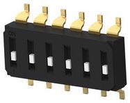 DIP SWITCH, 6POS, SPST, SLIDE, SMD