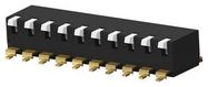 DIP SWITCH, 10POS, SPST, PIANO KEY, SMD