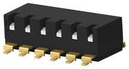 DIP SWITCH, 6POS, SPST, PIANO KEY, SMD