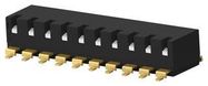 DIP SWITCH, 10POS, SPST, PIANO KEY, SMD