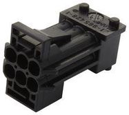 PLUG HOUSING, 6POS, GF PBT, BLACK