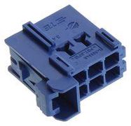 RECEPTACLE HOUSING, 6POS, PBT GF, BLUE