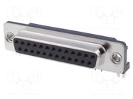 Connector: D-Sub; PIN: 25; socket; female; angled 90°; THT; UNC 4-40 ADAM TECH