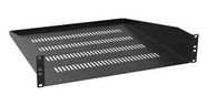 UNIVERSAL RACK SHELF, 2U, STEEL, BLACK