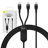 2in1 USB cable Baseus Flash Series USB-C do USB-C 100W, 1.5m (black, Baseus