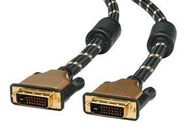 CABLE, DVI-D PLUG, 5M, BLACK/GOLD