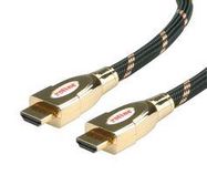 AUDIO CABLE, HDMI A PLUG, 5M, BLK/GLD