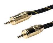 AUDIO CABLE, 3.5MM PLUG, 2.5M, BLK/GLD