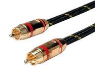 AUDIO CABLE, RCA PLUG, 2.5M, BLK/GLD