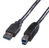 USB CABLE, 3.0 A-B PLUG, 0.8M, BLK