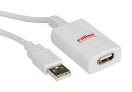 USB CABLE, 2.0 A PLUG-RCPT, 5M, WHT