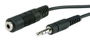 AUDIO CABLE, 3.5MM PLUG-SKT, 5M, BLACK