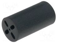 Spacer sleeve; LED; Øout: 6.5mm; ØLED: 5mm; L: 11.4mm; black; UL94V-0 KEYSTONE