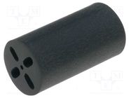 Spacer sleeve; LED; Øout: 6.5mm; ØLED: 5mm; L: 9.7mm; black; UL94V-0 