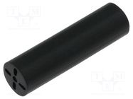 Spacer sleeve; LED; Øout: 6.5mm; ØLED: 5mm; L: 22.9mm; black; UL94V-0 