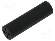 Spacer sleeve; LED; Øout: 6.5mm; ØLED: 5mm; L: 23.5mm; black; UL94V-0 KEYSTONE