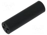 Spacer sleeve; LED; Øout: 6.5mm; ØLED: 5mm; L: 23.5mm; black; UL94V-0 KEYSTONE