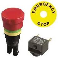 E-STOP SW, DPST-NC, 250V, QC/SOLDER
