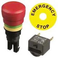 E-STOP SW, DPST-NC, 250V, QC/SOLDER