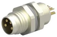 SENSOR CONNECTOR, M8, PLUG, 4POS, PANEL