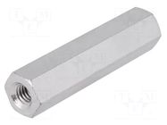 Screwed spacer sleeve; 12mm; Int.thread: M4; hexagonal; steel DREMEC