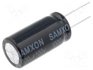 Capacitor: electrolytic; THT; 1mF; 100VDC; Ø18x40mm; ±20%; SK SAMXON