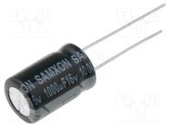 Capacitor: electrolytic; THT; 1000uF; 16VDC; Ø10x16mm; Pitch: 5mm 