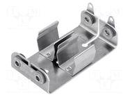 Holder; AA,R6; Batt.no: 2; screw; solder lugs; silver; aluminium KEYSTONE