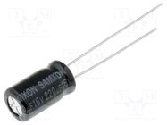 Capacitor: electrolytic; THT; 220uF; 16VDC; Ø6.3x11mm; Pitch: 2.5mm SAMXON