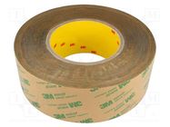 Tape: fixing; W: 50mm; L: 55m; Thk: 0.13mm; acrylic; transparent; 10GΩ 3M