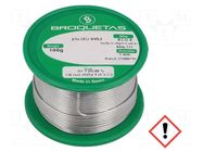 Tin; lead free; Sn96,5Ag3Cu0,5; 1mm; 0.1kg; reel; 217÷220°C BROQUETAS