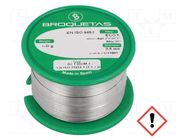 Tin; lead free; Sn99Ag0,3Cu0,7; 0.5mm; 0.1kg; reel; 217÷227°C BROQUETAS