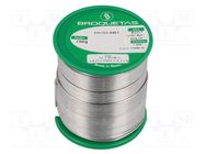 Tin; lead free; Sn96Ag4; 1mm; 250g; reel; 221°C; Flux: SW26 BROQUETAS