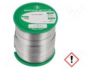 Tin; lead free; Sn96Ag4; 1mm; 250g; reel; 221°C; Flux: SW26 BROQUETAS