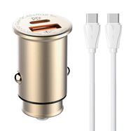 LDNIO C506Q USB, USB-C Car charger + USB-C - USB-C Cable, LDNIO