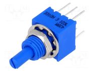 Potentiometer: shaft; single turn; 10kΩ; ±20%; 0.25W; linear; THT BOURNS