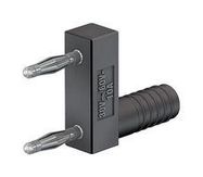 2MM DUAL BANANA PLUG/RCPT, 10A, BLACK