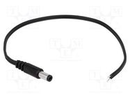 Cable; 2x0.5mm2; wires,DC 5,5/2,1 plug; straight; black; 0.2m BQ CABLE