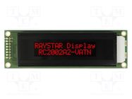 Display: LCD; alphanumeric; VA Negative; 20x2; 115x36x13.9mm; LED RAYSTAR OPTRONICS