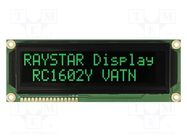 Display: LCD; alphanumeric; VA Negative; 16x2; 122x44x13.6mm; LED RAYSTAR OPTRONICS