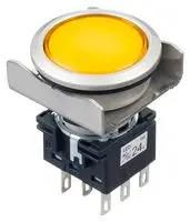 PB SW, DPDT, 24VAC/DC, SOLDER, YEL