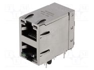 RJ45; socket; PIN: 8; shielded,double,with LED; Layout: 8p8c; THT BEL FUSE