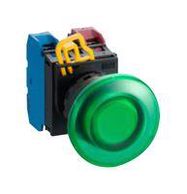 PB SWITCH, SPST-NO, 240VAC, SCREW, GREEN