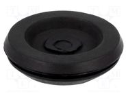 Grommet; with bulkhead; Ømount.hole: 25.2mm; Øhole: 16mm; black TRELLEBORG