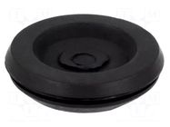 Grommet; with bulkhead; Ømount.hole: 12.2mm; Øhole: 9mm; black TRELLEBORG